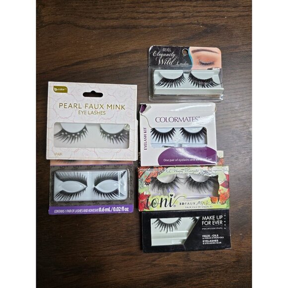 Bundle of 6 False Mink Women Eyelashes Black - Picture 2 of 16